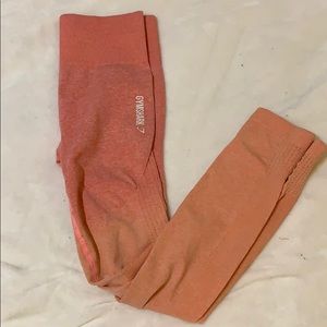 Gymshark ombré seamless leggings peach coral